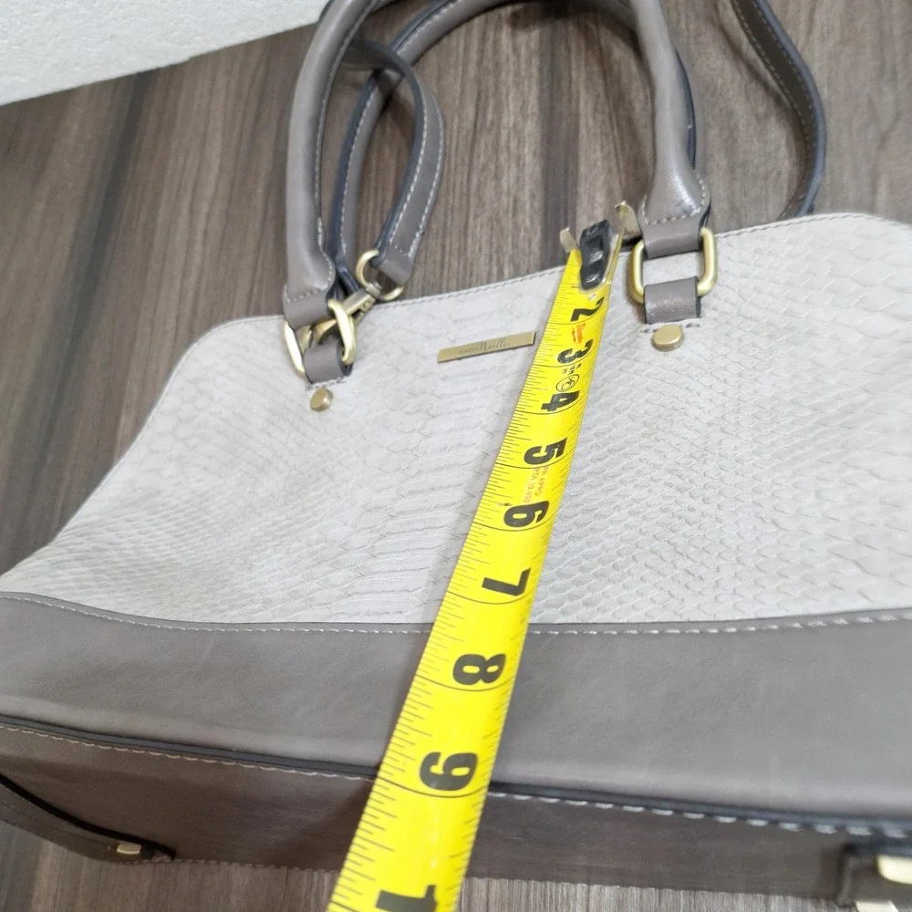 Simply Noelle Women's Gray Snakeskin Embossed Faux Leather Satchel Crossbody Bag